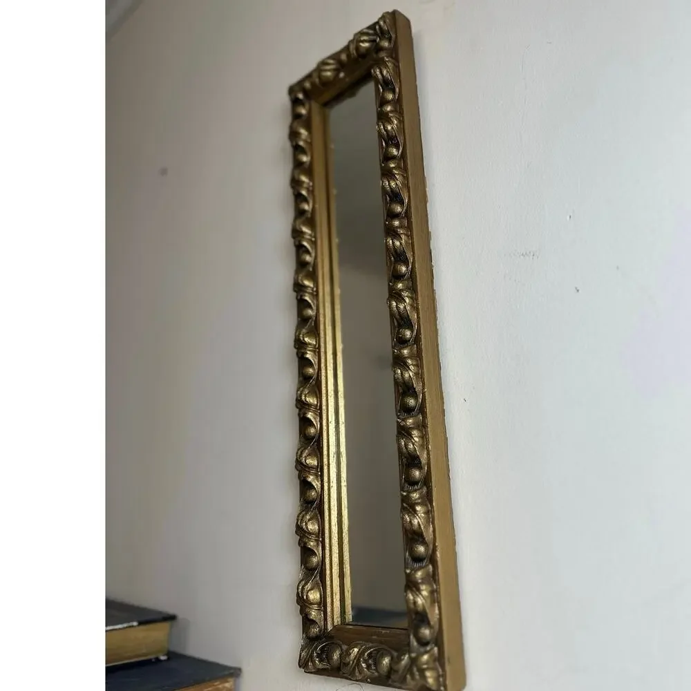 Gold Gilt Mirror Frame Ornate Baroque Style Egg & Dart Motif & Carved Scroll